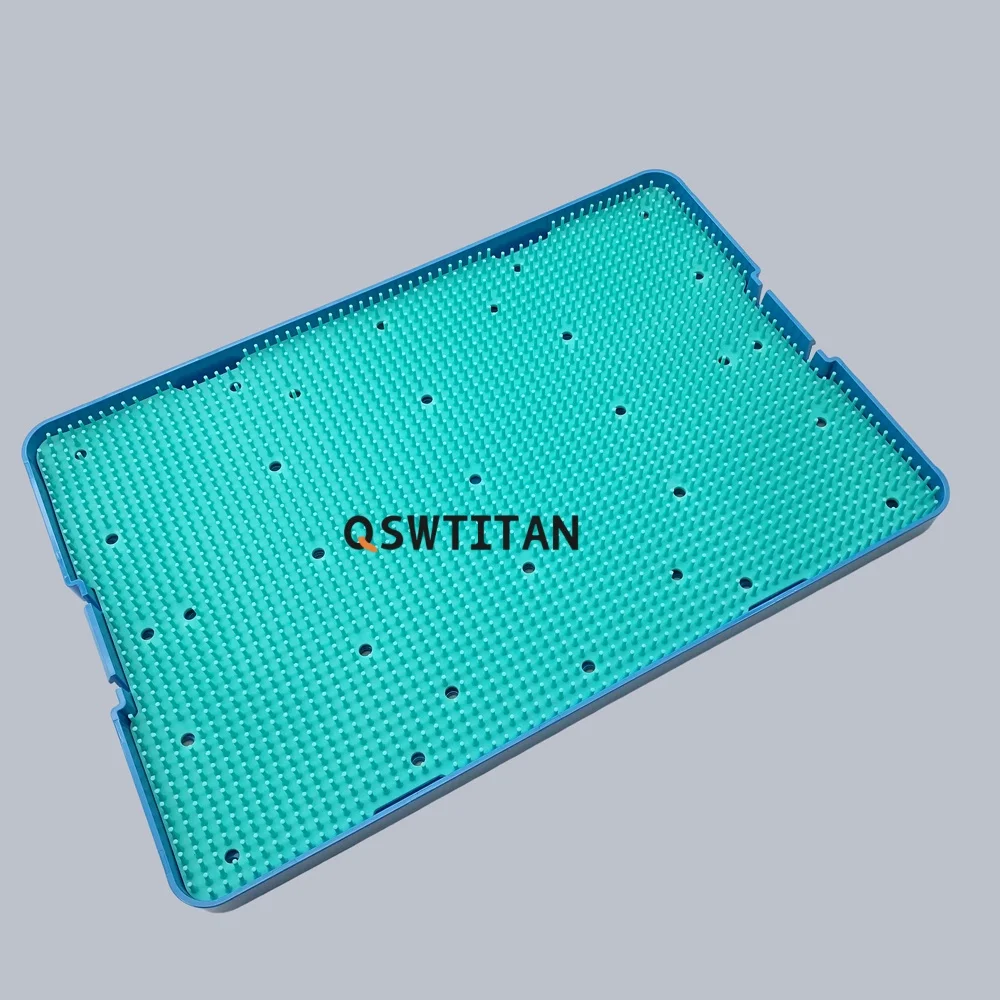 QSWTITAN علبة تعقيم السيليكون 390*260*22 مللي متر صندوق تعقيم الأسنان لعقد الأداة