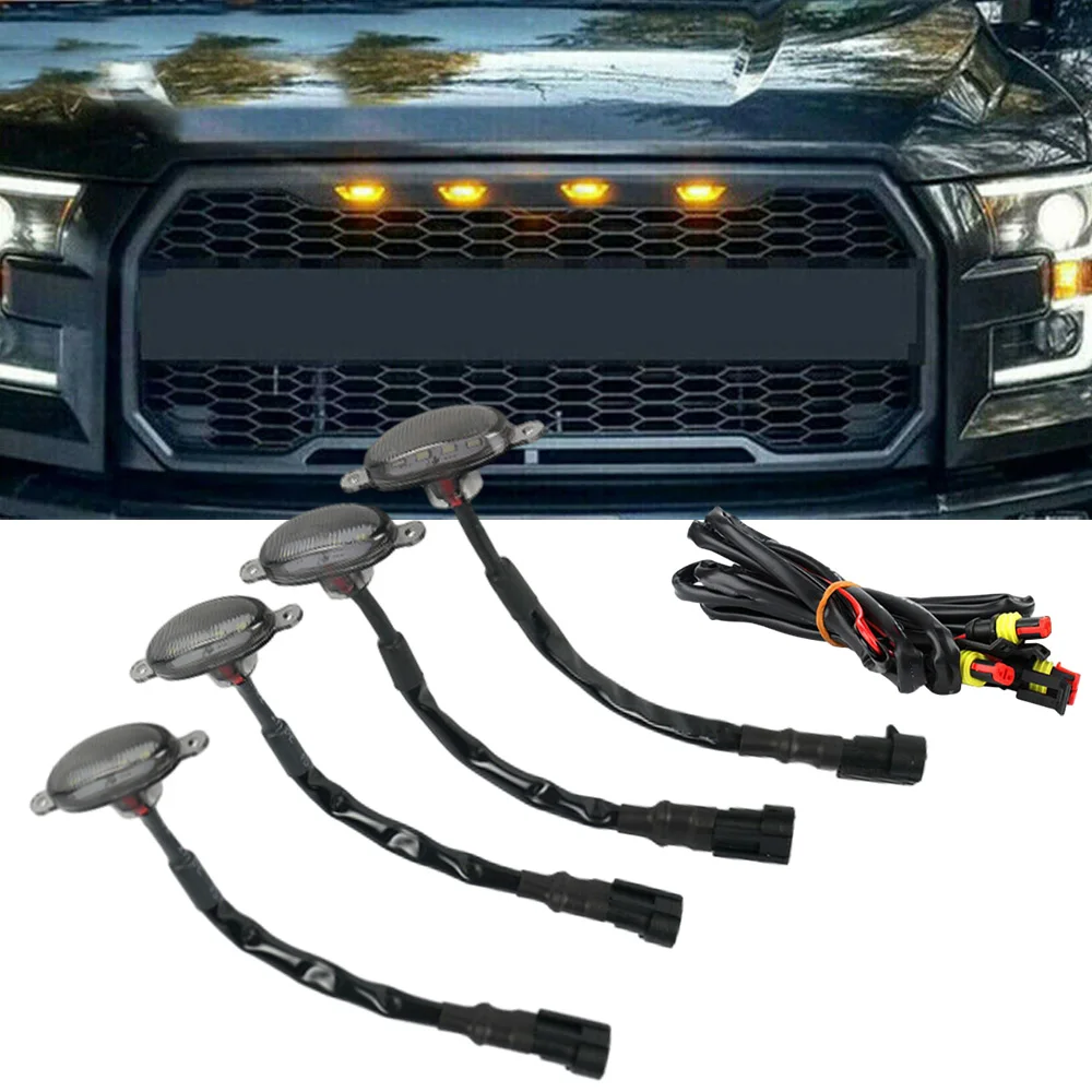 

3/ 4pcs LED Grille Lights Bulbs with Accessories For Ford F-150 2010 2011 2012 2013 2014 2015 2016 2017 2018 Warning Light