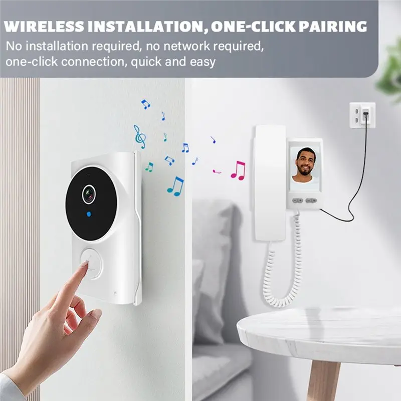 KYCOR-Wireless Baby Monitor 3.5-Inch IPS Screen With Integrated Camera Night Vision 2-Way Audio IP44 Waterproof Design For Home