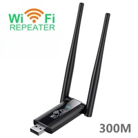2.4GHz 300Mbps Wireless USB WiFi Repeater Extender WiFi Signal Amplifier Booster 4 Antenna Long Range Wi-Fi Router Home Network