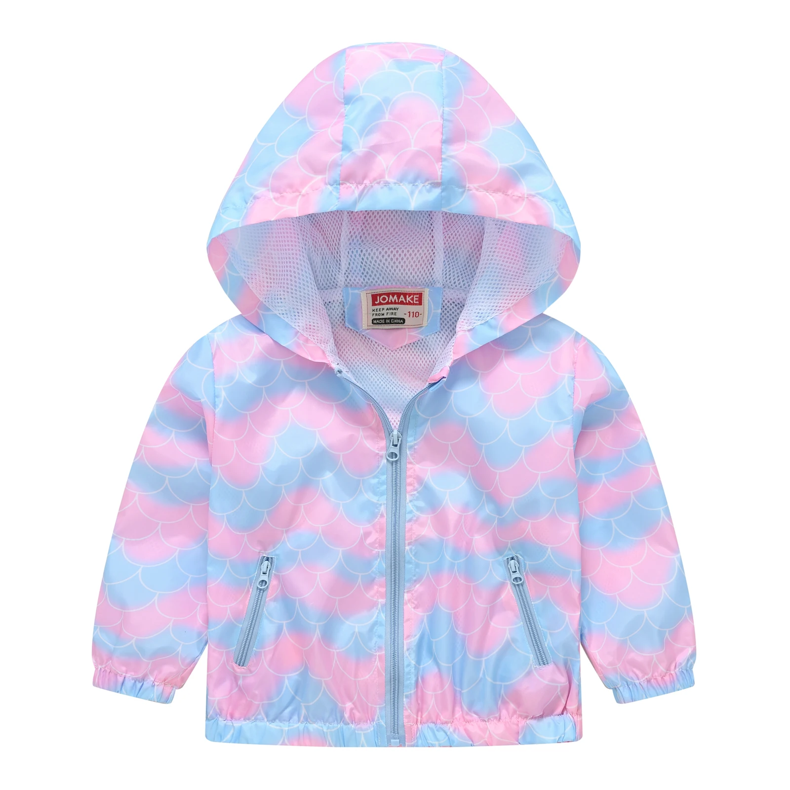 Cute Fish Scale Graphic Kids Jacket: Sun Protection, Lightweight & Breathable - Perfect for Spring & Summer!