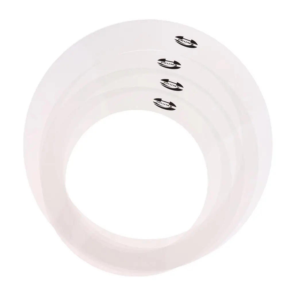 Tooyful A Set of Drum Muffler Dampening Rings Tone Control 10'' 12'' 14'' 16'' for Drum Set Parts Accessories