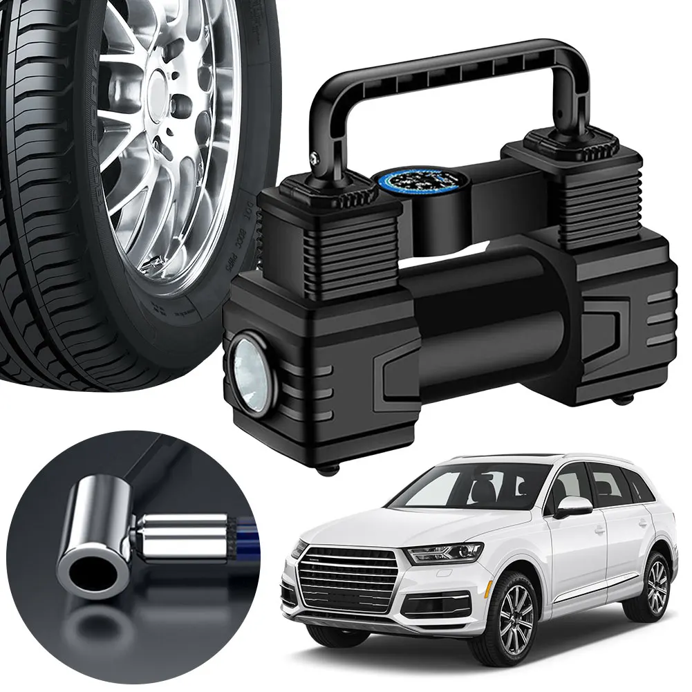 Car Tire Pump Portable Auto Air Pump Up To 150 PSI 12V Electric Car Tire Inflator Vacuum Tire Pump Car Accessories
