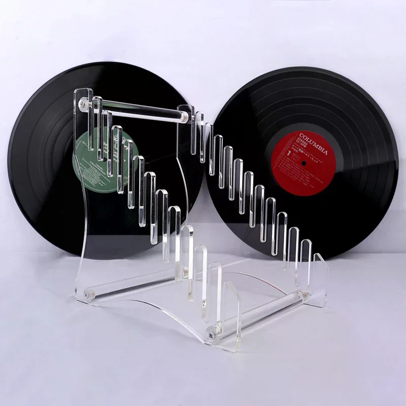 Clear Vinyl Record Holder Vinyl Record Storage Rack Versatile Vinyl Record Acrylic Display Rack Stand Storage For 12 Albums