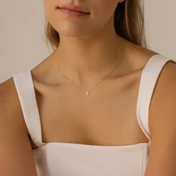 Stainless Steel Initial Letters Necklace For Women Jewelry Pendant Alphabet Single Name Choker Necklaces Dropshipping