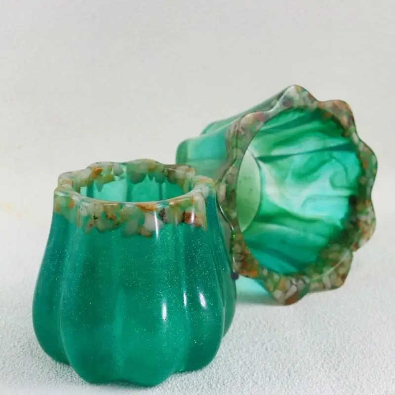 CORD Lace Waved Flower Planter Molde silicona Molde cemento hormigón para portavelas