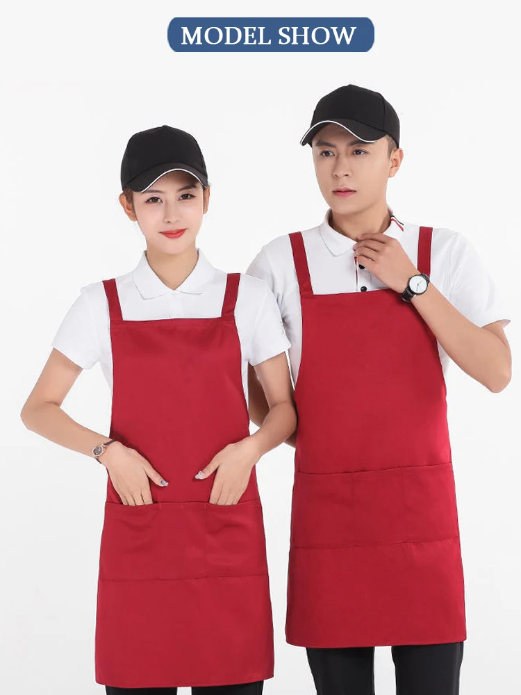 Профессиональный водонепроницаемый фартук с перекрестными ремнями на спине - прочная спецодежда для продуктового магазина, фруктового рынка, ресторана, магазина напитков, персонала