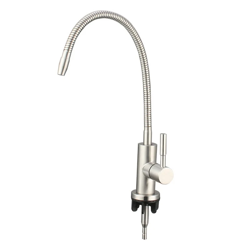 1/4 Zoll Küchenwasserfilterhahn, flexibler Trinkhahn, Wasserreiniger, Wasserhahn, Küchenarmatur aus Edelstahl 304