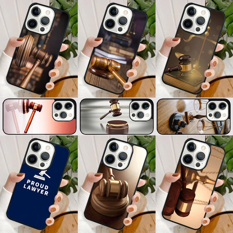 Gavel Law Judge Justice Phone Case For iPhone 16 15 SE2020 14 Max 6 7 8 Plus 11 12 13 Pro Max Mini Phone Cover coque