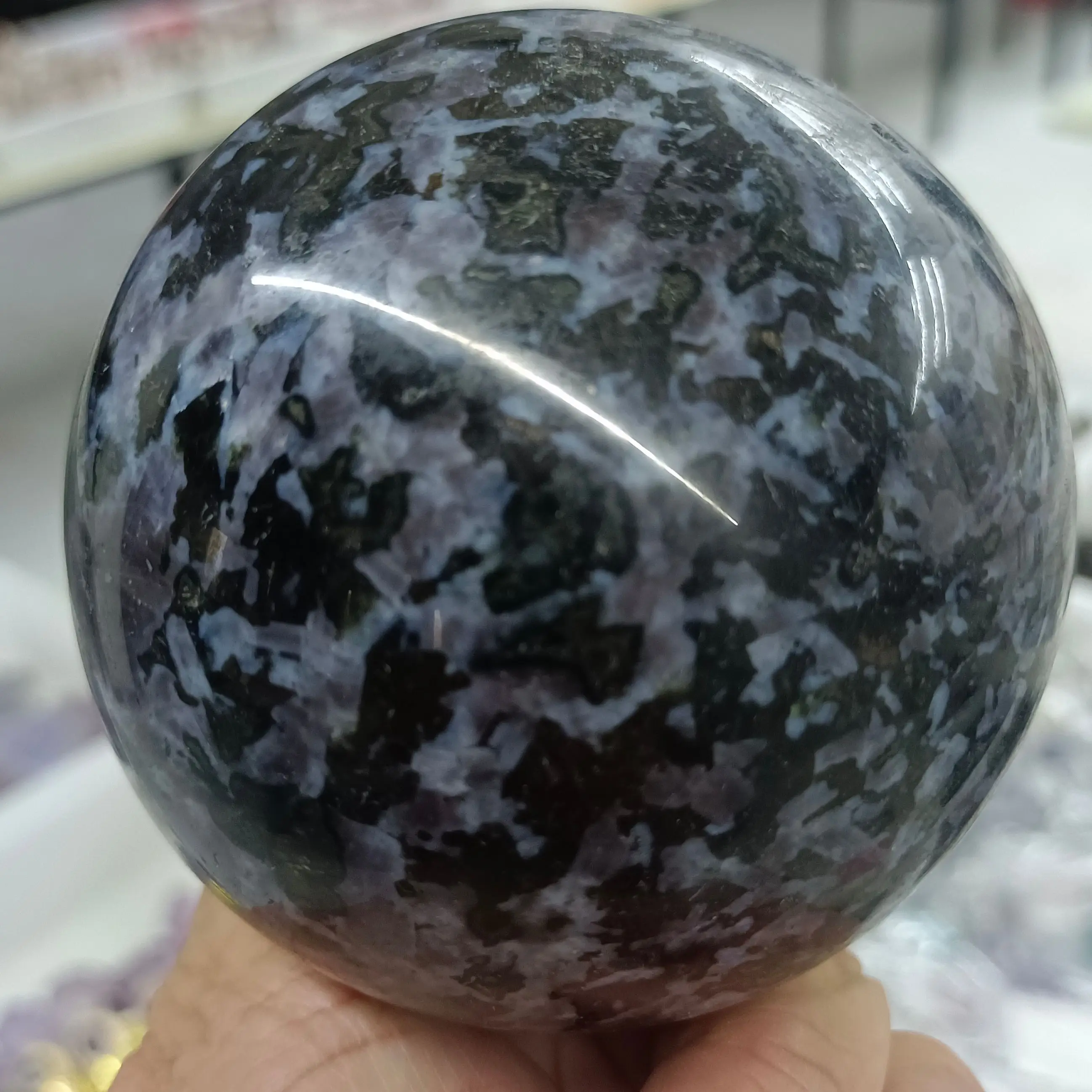 Natural Serpentine Crystal Ball, Energy Healing, Home Office Decoration, Craft Gifts, Mineral, Feng Shui Ornaments