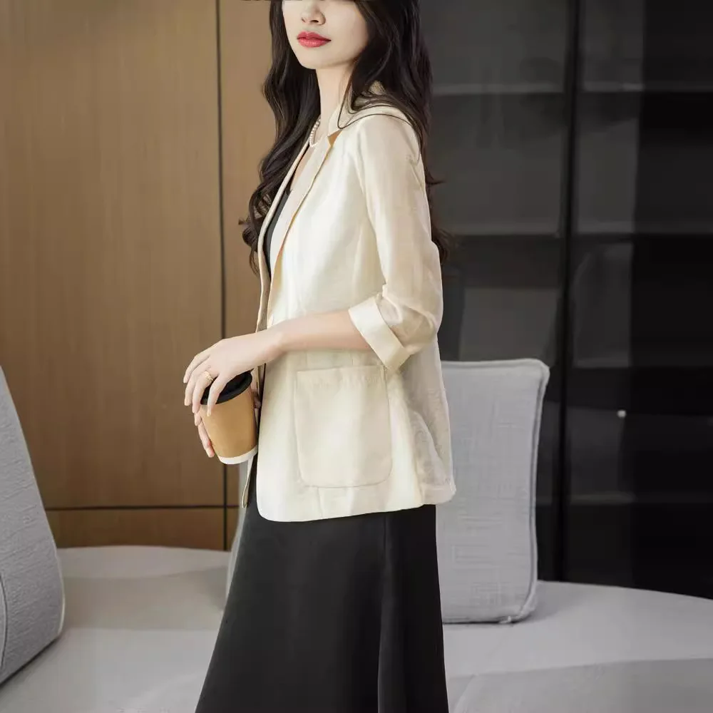 Blazers Women Blazer Coats Turn Down Collar Full Sleeve Jackets Slim Fit Y2k Streetwear Elegant Open Stith Autumn Winter