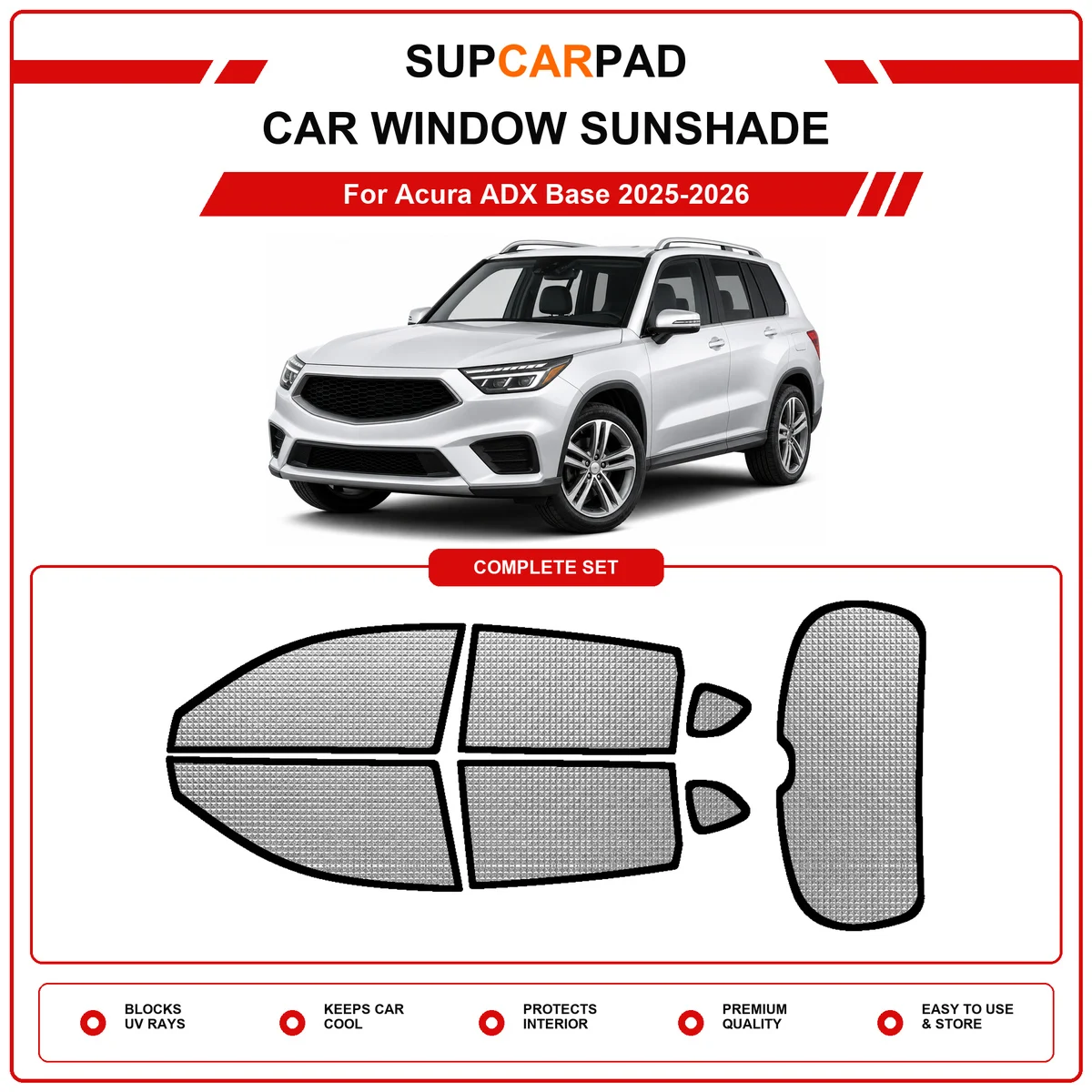 For Acura ADX Base 2025-2026 Pre‑Cut Auto Window Sunshade Anti‑UV Car Sun Visor Protector