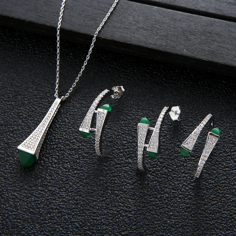 

NEW Famous Brand 3pcs Waterdrop Jewelry Sets For Women Wedding Party Cubic Zircon High end Craft Dubai Bridal Jewelry Set