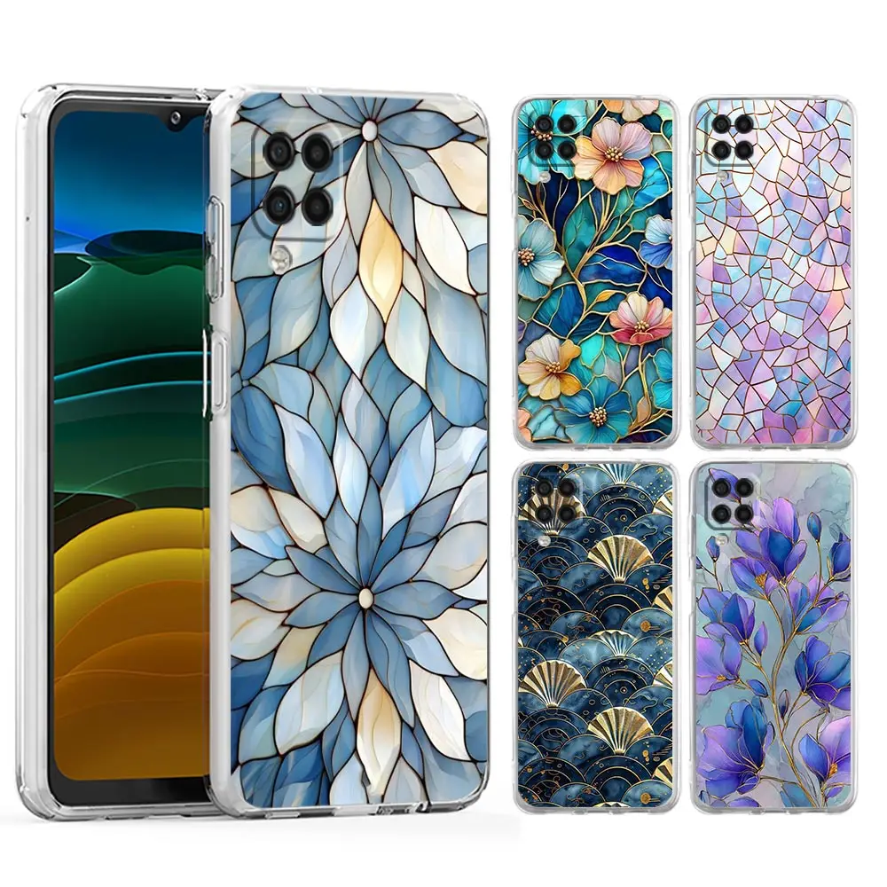 marble flower Lines Phone Case For Samsung A17 A15 A13 A51 A71 A41 A21S A07 A35 A55 A23 A25 A33 A53 A73 A57 A37 5G Cover