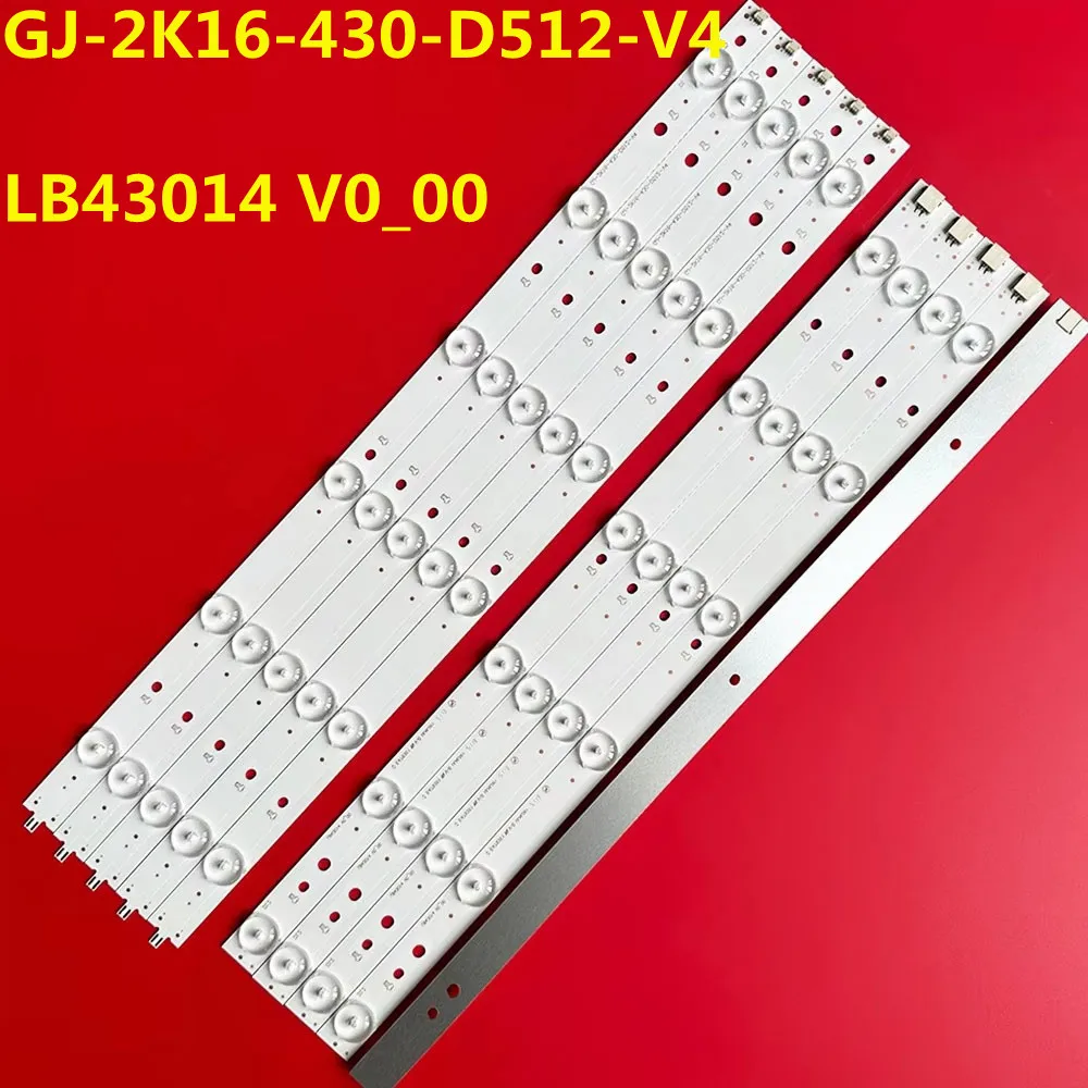 New LED Strip LB43014 V0_00 GJ-2K16-430-D512-V4 For 43FUF6101 43PUT610 43PFK6540/12 43PFK6543/12 43PFH4319/88 TPT430U3