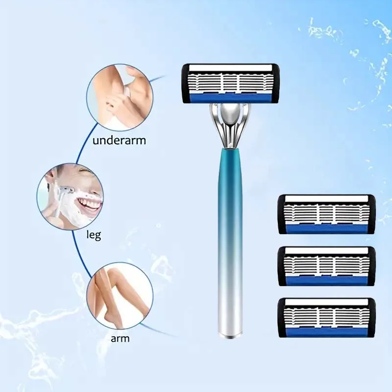 Luxurious quality men's fine razor set, 24 sharp blades, 2 anti-slip handles, painless shaving, men's shaving wonder