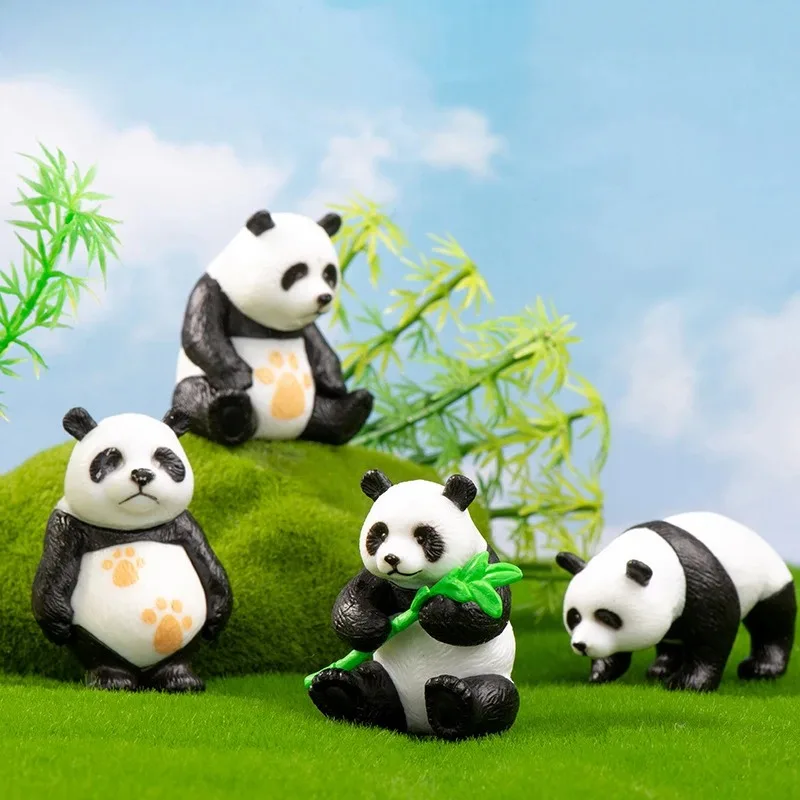 Cute Panda Car Ornament Diy Home Kawaii Room Decor Miniature Fairy Garden Decoration Accessories Modern Children's Birthday Gift