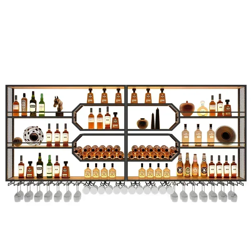 Drinks Bar Cabinet Portable Shelves Luxury Whiskey Iron Wine Rack Outdoor Home Open Cabinets Display Vitrinas Full Bar Furniture