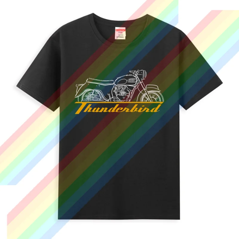 

2024 Men T Shirt Casual T-shirt Triumphs 6T Thunderbird 1949-1966 T-Shirt Graphic Summer Short Sleeves 100% Cotton S-3XL Cool