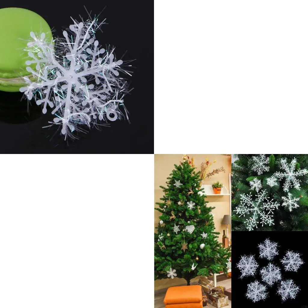 37ME Christmas Snowflake Ornaments 6pc/set Winter Window Wall Deoration Carfts Gifts