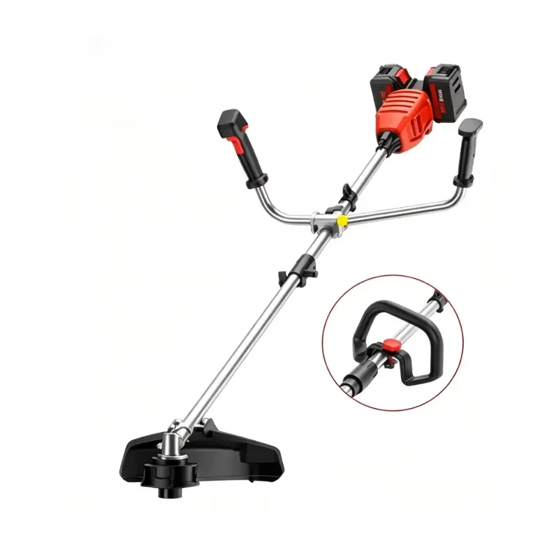 Customizable Dual Battery Handheld Power String Trimmer Brushless Cordless Grass Cutter With U Handle for Garden Yard Weeding