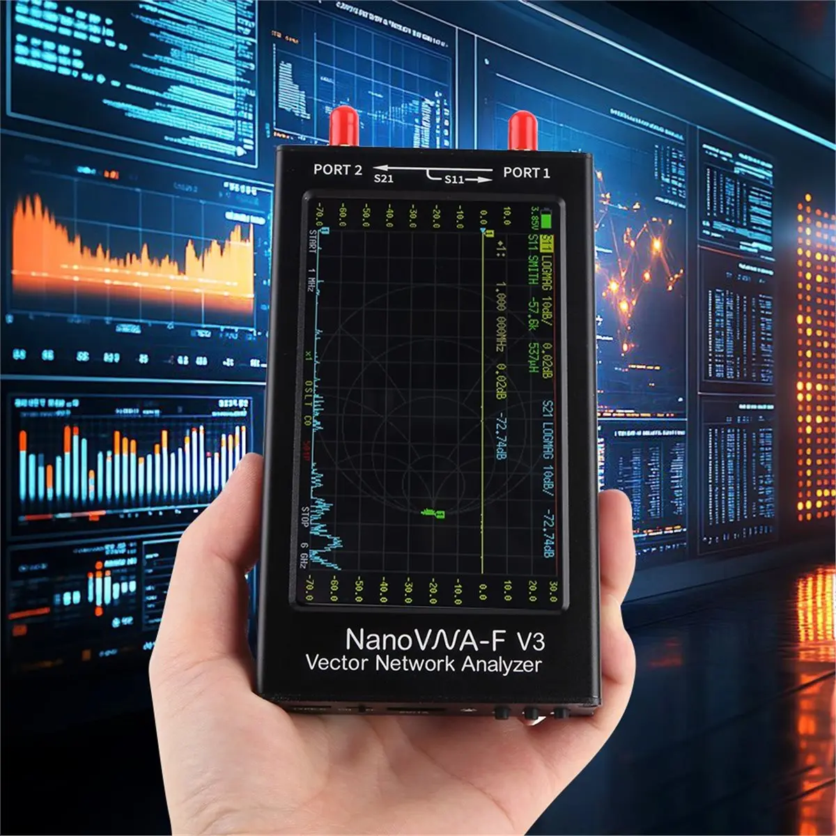 

【BRILLIANT 】NanoVNA-F V3 Vector Network Analyzer 4.3 Inch Screen 1MHz-6GHz VNA Analyzer 801 Scan Points for NanoVNA-F V3
