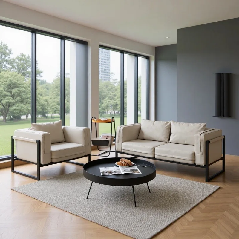 

Small apartment rental room sofa combination simple technology cloth sofa modern commercial comfort