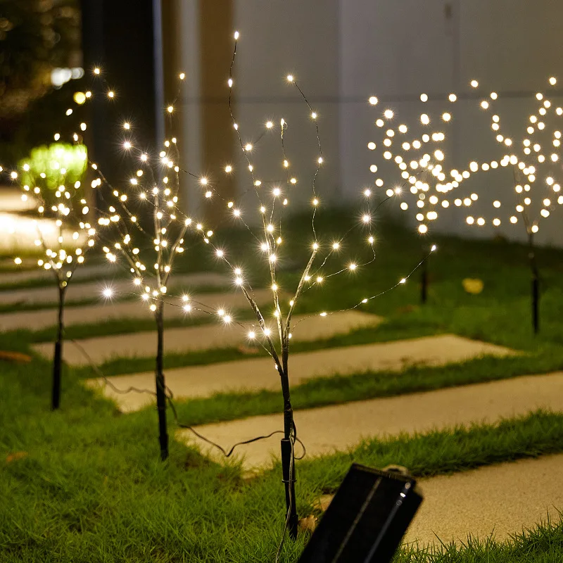 Outdoor LED solar copper wire lights, creating a colorful and atmospheric ambiance