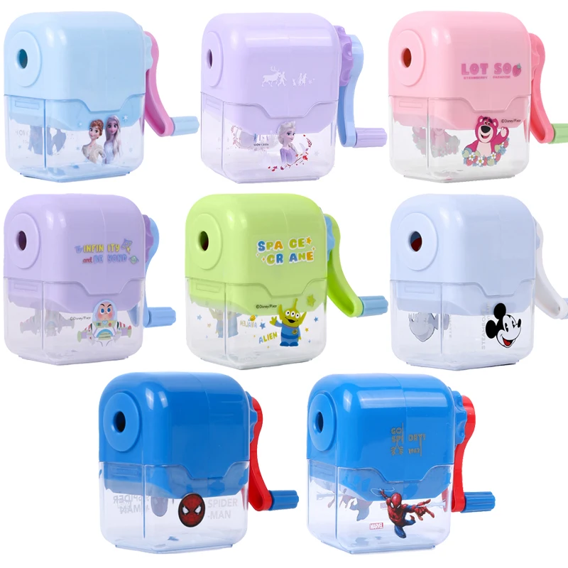 disney mickey frozen lapis sharpener spider man lapis faca ferramentas mao crank sharpener material para estudantes papelaria escolar infantil 01