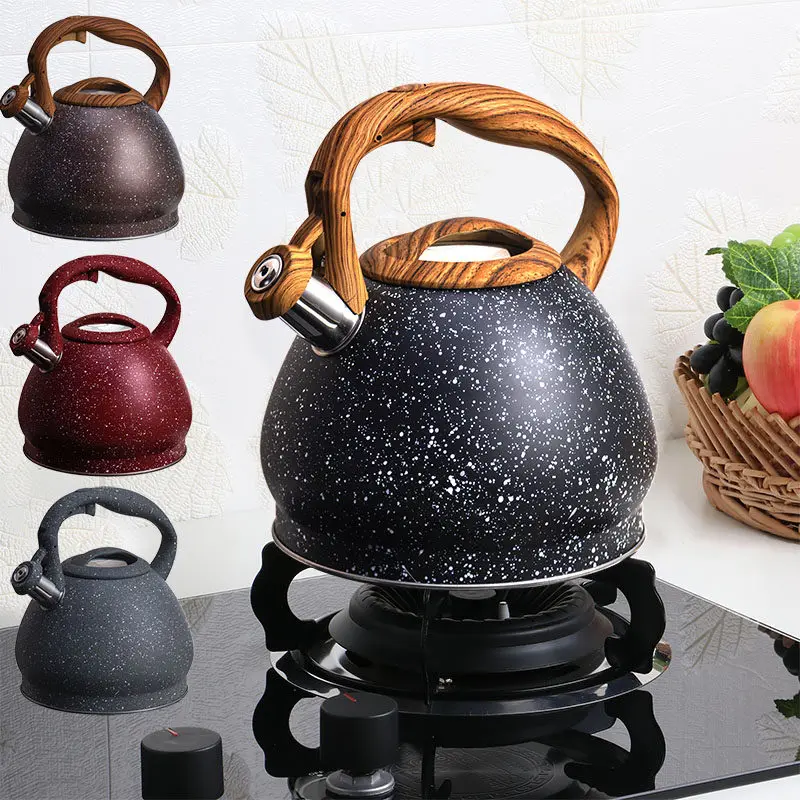 Stainless Steel Whistling Tea Kettle Nordic Style Induction Cooktop Gas Stove Universal Large Capacity Hot Water Boiler Home