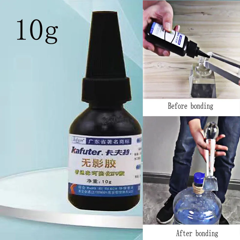 

Kafuter 10ML UV Shadowless Glue Clear Transparent Adhesive for Glass Crystal Acrylic Stickup Gluing Curing Adhesive LED Lamp