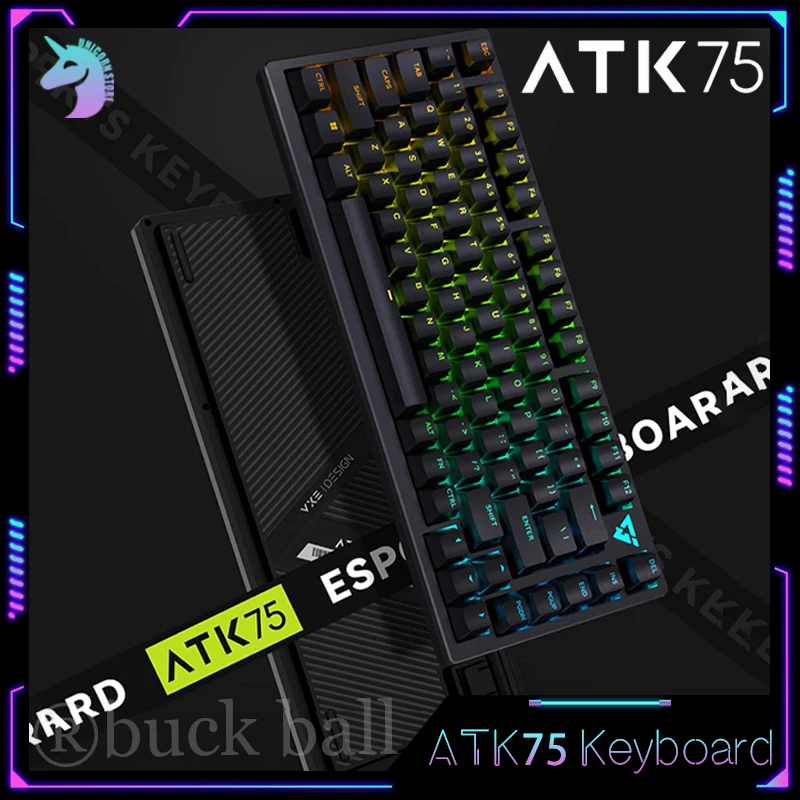 Atk75 Magnetic Axis Keyboard Gamer Keyboard Mechanical Keyboards 75key Single-Mode Wired Keyboard Low Latency Hot Swap Keyboard