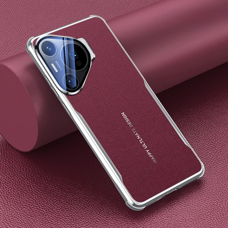 

Lens Invisible Bracket Holder Case for Huawei Pura 80 Ultra 80 Pro+ Plating Leather Stand Protective Cover for Huawei Pura 80