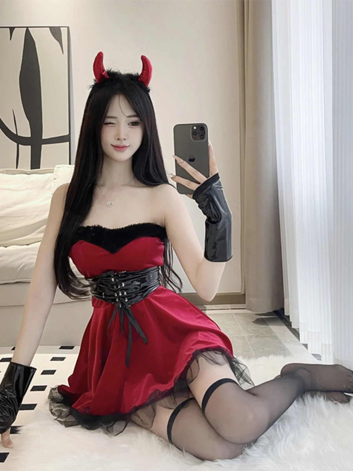 Sexy Halloween-Kostüm für Damen, Cosplay, kleiner Teufel, orm, Rollenspiel, Neujahr, Cisas Aosphere, Kleidung, Baumwollmaterial