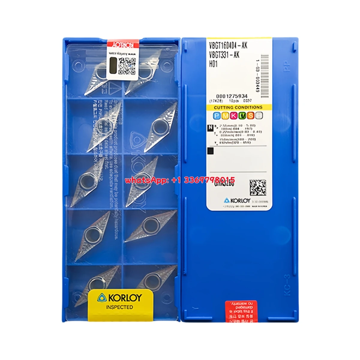 KORLY الأصلي VBGT VBGT11 VBGT16 VBGT1103 02 04 VBGT1604 02 04 08 -AK H01 تحول إدراج 10 قطعة