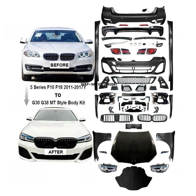 

Factory Price G30 M-tech Sport Bodykit for 5 Series F10 F18 2011-2017y Upgrade to G30 G38 Mt Style No Cutting Bodykit