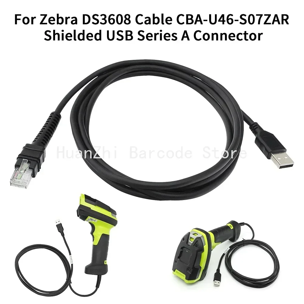 100 ชิ้น 2 เมตร USB Data Transfer Cable สําหรับ Zebra DS3608 DS3678 DS4608 DS8108 LI3608 LI3678