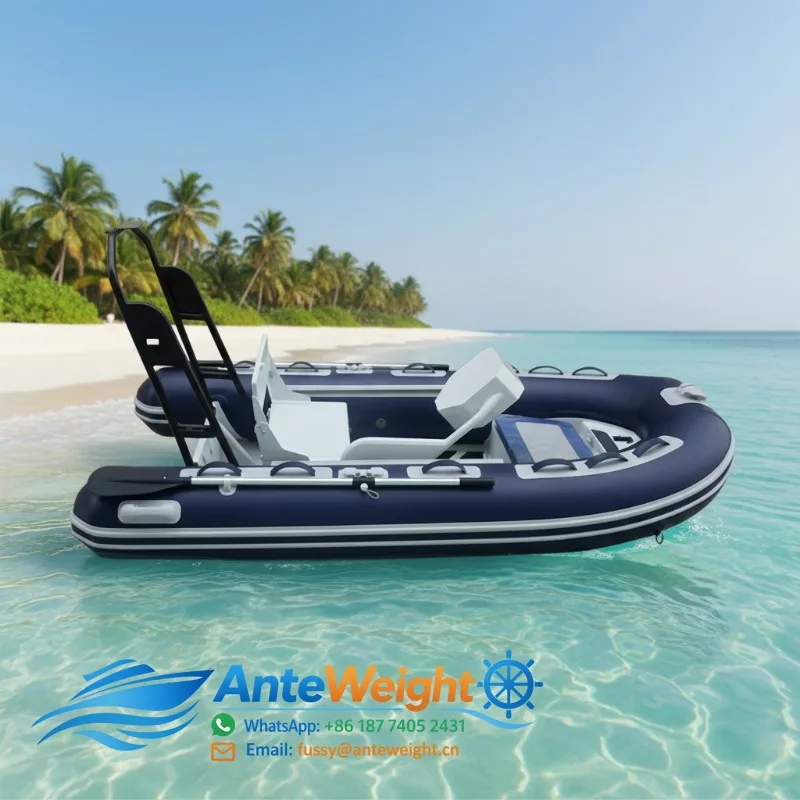 Inflatable RIB Boat Fishing Leisure Luxury Boats Outboard Engine Surfing Ready 320cm Length 4 Person Capacity