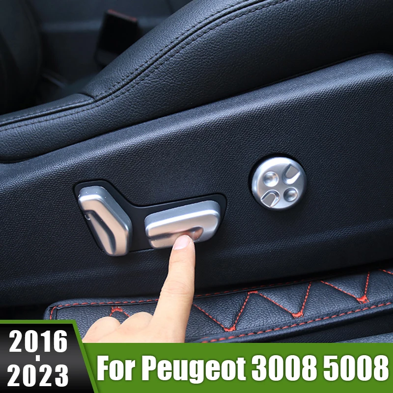 

For Peugeot 3008 5008 GT Hybrid 2016 2017 2018 2019 2020 2021 2022 2023 Car Body Cover Seat Adjustment Knob Button Switch Trim