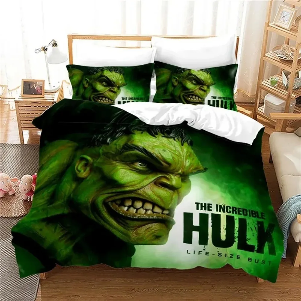 

3D Printed Hulk Bedding Set Duvet Cover Pillowcase King Size Boy Adult Bedding with Zipper, Luxury Gift