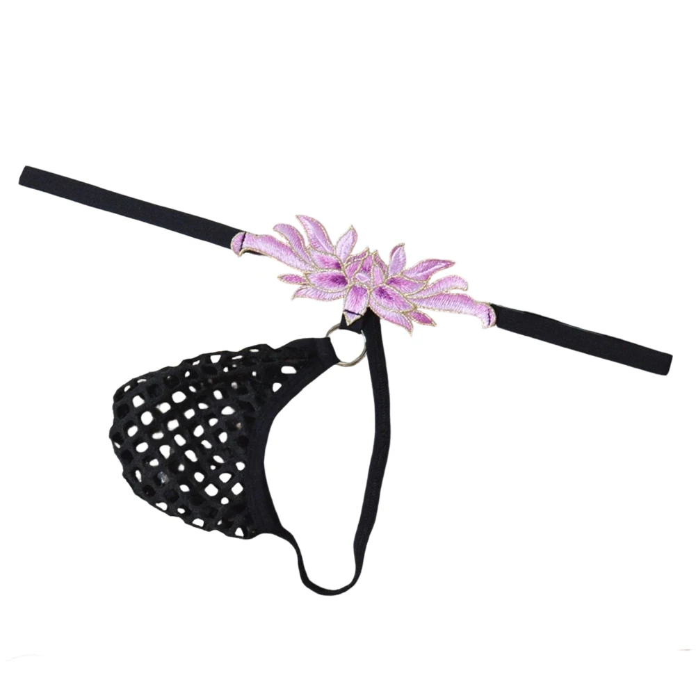 

Мужские стринги с низкой посадкой, с цветочной вышивкой, прозрачные, сетчатые, с анатомическим мешочком, очень сексуальное белье, унисекс трусы