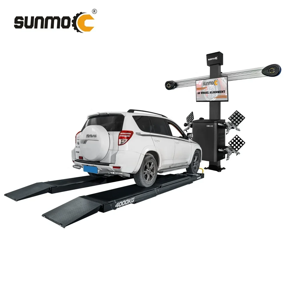 Alinhador Sunmo 3D com equipamento de alinhamento de 4 rodas para elevador de tesoura de carro