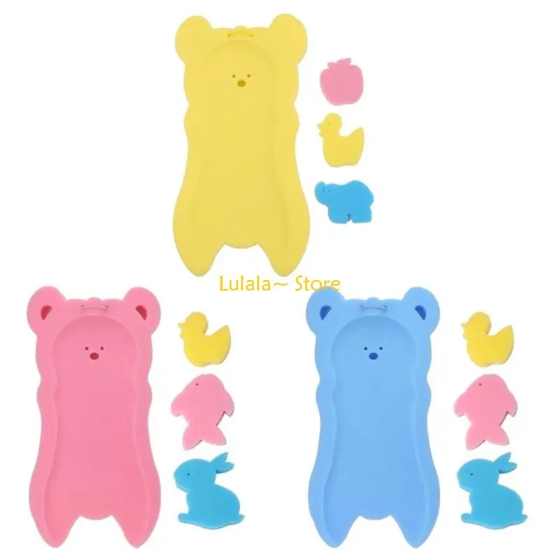 Y4QA 1set esponja portátil Baby Bath Bath tape