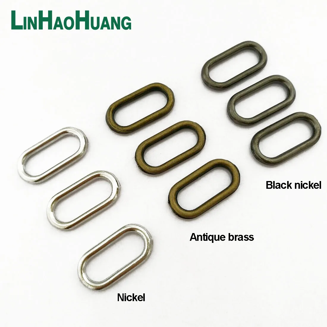 100pcs/lot Nickel/Antique brass/Black nickel oval ring alloy metal shoes bags garment Buckles DIY Accessory sewing Buck-15MM