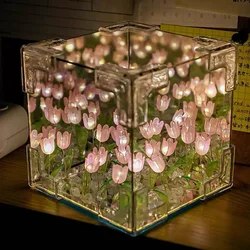 Diy 3D Night Light Material Set 20 Tulip Night Lights Suitable for Home Decoration Atmosphere Lights Flower Packaging Gifts