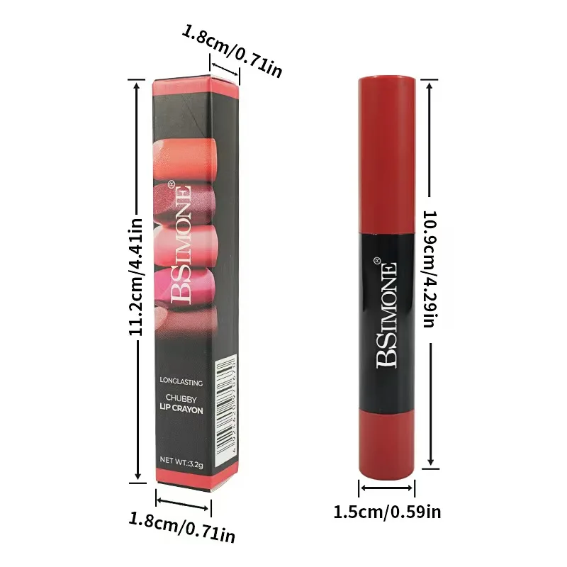 Esplosioni calde BSIMONE smalto per labbra opaco tazza antiaderente penna per rossetto in velluto liscio con gancio a lunga durata impermeabile