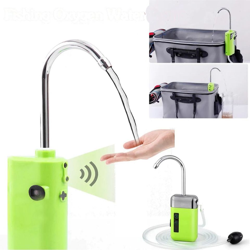  Air Pump Water Pump Oxygen Pump with Sensor Multi-Function Rechargeable Outdoor Fishing Accessories for Fishing Tackle 