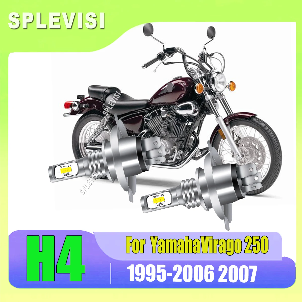 

H4 9003 LED Headlight Bulb - stabilize bulb temperature For Yamaha Virago 250 1995 1996 1997 1998 1999 2000 2001 2002 2003-2007