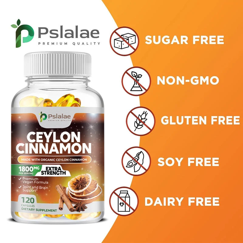 Premium Ceylon Cinnamon 1800 mg - a natural supplement that supports healthy circulation, brain and joint function