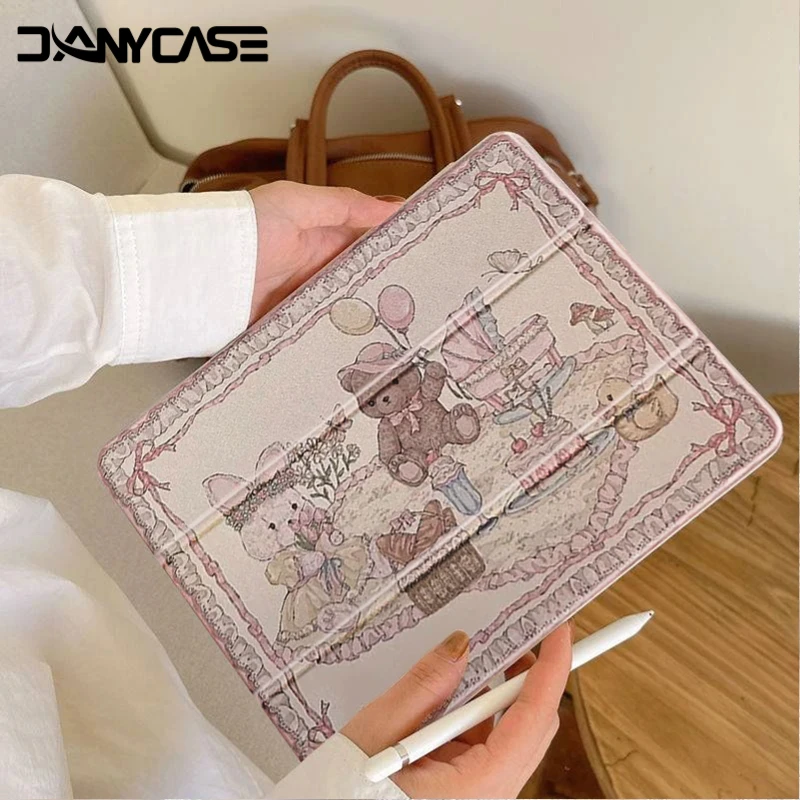 حافظة لجهاز iPad 10th Gen 3 غطاء شفاف قابل للطي لهاتف Air 4 5 6 10.9in 11in 13in For Air 2 9.7 Pro 11 12.9 13 Mini 6 7